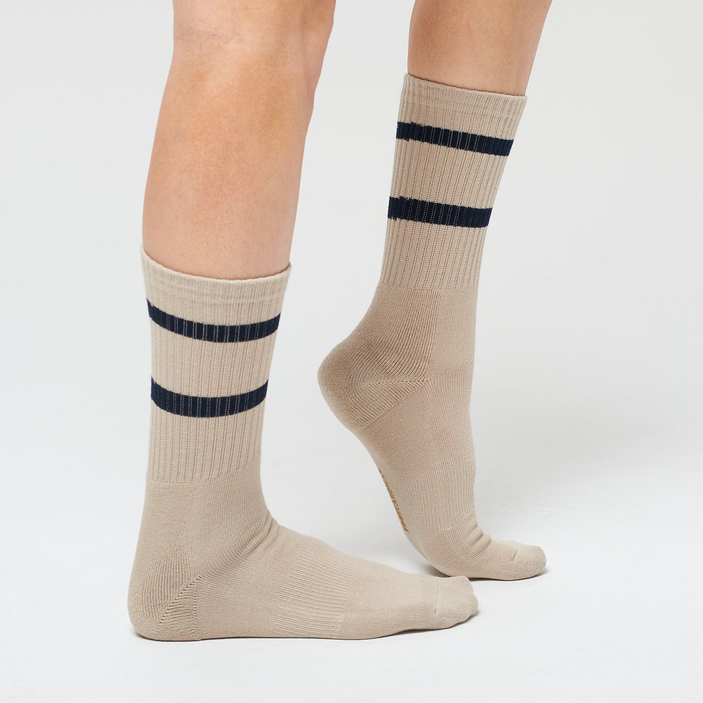 Oatmeal Black Stripe Crew - 3 Pack