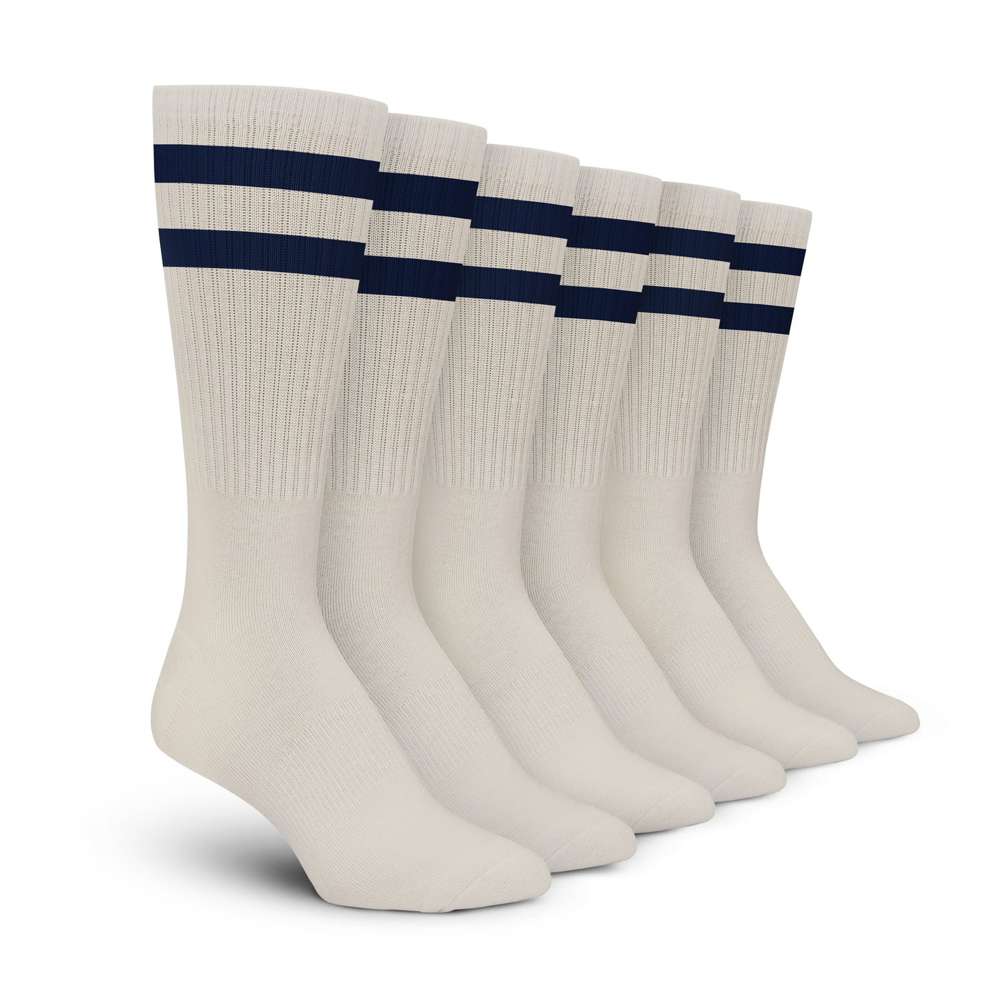 Oatmeal Black Stripe Crew - 3 Pack